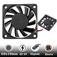 Gdstime 100 Pcs Dupont 2Pin 6cm DC 5V 6010 PC Computer Case Cooler 60mm x 10mm CPU Cooling Fan 60x60x10mm Cooling Fans