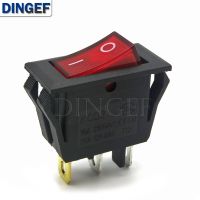 1PCS KCD3 3PIN Black Red button Boat switch Rocker Switch Without light Double sided Large card position ON/OFF 16A 125 / 250VAC