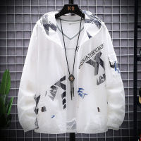 Spring and Summer Thin Coat Mens Jacket Sun Protection Clothing Fashion nd Trend Individual Breathable Clothes Sun- Clothing Color Matching Outerwear