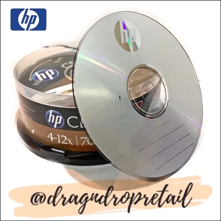 HP CDRW CDRW CD RW 12X 700MB Rewritable Blank Disc Spindle by 25’s (25