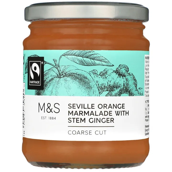 M&S Fairtrade Seville Orange Marmalade with Stem Ginger Coarse Cut 340g