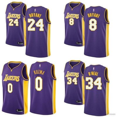 เสื้อกีฬาแขนสั้น ลายทีม Lakers Jersey Oneal Bryant No. SQ2 8 24 Kuzma เสื้อกล้าม สีม่วง สําหรับเล่นกีฬาบาสเก็ตบอล QS2