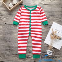 COD SDFGDERGRER ZHY-Newborn Baby Christmas Romper Striped Long Sleeve Xmas Homewear Pajamas Casual Jumpsuit