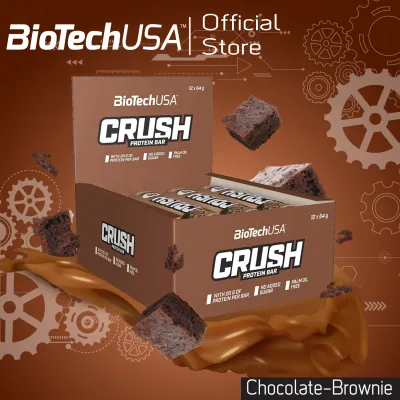 BioTechUSA Crush Protein Bar 64g/Bar-Chocolate Brownie โปรตีน ครัช บาร์ 64กรัม/บาร์-รสช็อกโกแลต บราวนี่