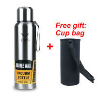 Large Capacity Insulated Cup Portable Stainless Steel Vacuum Flask Insulated Tumbler with Rope Thermo Bottle 50010001500ml