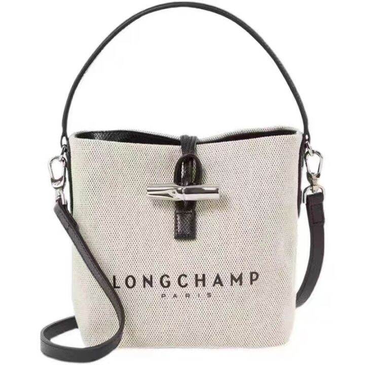 Longchamp Official Store Original Longchamp women Canvas Shoulder Bag