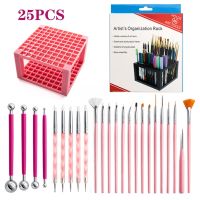 25pcs Mandala Dotting Tools Set Ball Stylus Brush Pen Holder for Painting Rock Coloring Drawing Drafting Art Supplies