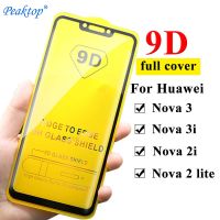 กระจกเทมเปอร์กาวโค้งครอบคลุม9D สำหรับ Nova 3i 3 2i ปกป้องหน้าจอ Nova3i Nova3 Nova2i Glas ฟิล์มป้องกัน