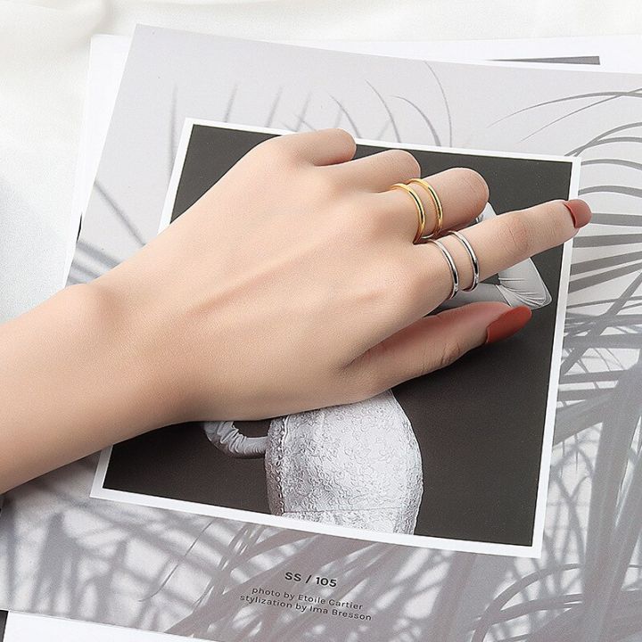 jianery-แหวนลายเส้นเป็นชั้นสไตล์-ins-สำหรับผู้หญิงผู้ชายคนรักแหวนใส่นิ้วเครื่องประดับแบบเรียบง่ายสไตล์โบโฮ