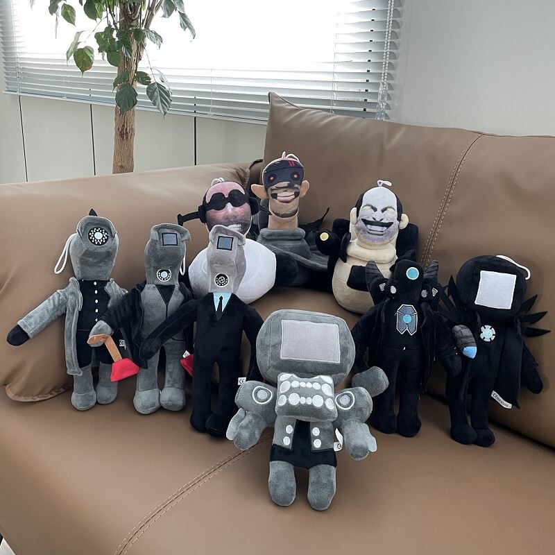 Skibidi Toilet 1 unit 23-27cm produk baru sedia stok Skibidi tandas Plush Speakerman Dolls Flames dan Toilet Man Monitor Audio Man Plush Toys kanak-kanak hadiah kanak-kanak