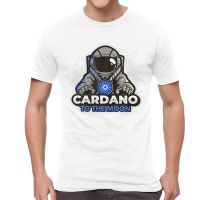 2023 new เสื้อยืดลำลองฤดูร้อน Cardano To The Moon T Shirts Men Short Sleeved Crypto Vintage Retro Astronaut Pure Regular Tees Tops