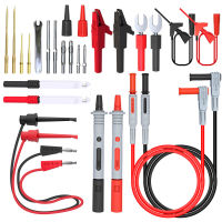 P1308D 25PCS Multimeter Silicone Test Lead Kit with Replaceable Needle Spanner Alligator Clip 4mm Banana Plug To Test Hook Cable