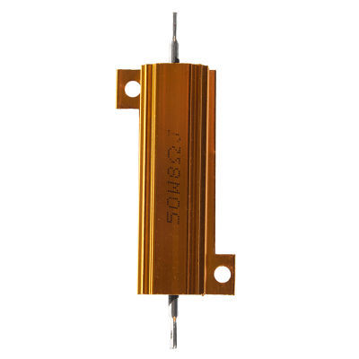 50 Watt 8 Ohm 5% Aluminum Housed Wirewound Power Resistor Gold Tone