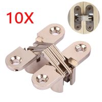 10 Pieces Hidden Hinges Invisible Loops Concealed Cross Door Hinge Bearing Wooden Box Folding Window Furniture Supported Loop