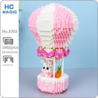 HC Hot Air Fire Balloon Elephant Rabbit Pet Animal Flower Carrot DIY Mini Diamond Blocks Bricks Building Toy for Children no Box