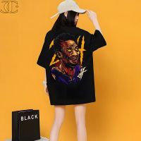 JC-KOBE print pays tribute to Kobe Bryant oversized shirt Mens womens black cotton T-shirt