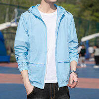 HotMen Sun Protection Coat ฤดูร้อนเสื้อผ้าฤดูร้อน2023ใหม่สบายๆบางกันน้ำชาย Windbreaker Hooded Plus ขนาดชาย Jackets