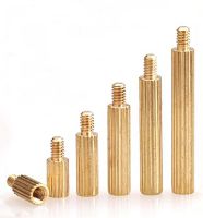 [HOT JIAZZAQQMGW 555] M2ทองเหลืองรอบ Knurled ชายหญิง Standoff สตั๊ดเสา S Pacers สกรูสำหรับ PCB เมนบอร์ดกล้องวงจรปิด M2xL 3มิลลิเมตร