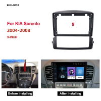 KLNU เครื่องเสียงรถยนต์9 "หน้าจอใหญ่ DVD Fascia แผงอแดปเตอร์สำหรับ KIA Sorento 04-08 2Din ชุดกรอบรูปแผงติดตั้ง