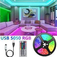 รีโมตควบคุมระยะไกลแบบ USB แถบไฟ LED RGB 5V สำหรับเทศกาลปาร์ตี้โต๊ะทีวีห้องนอน