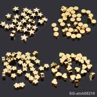 【hot】ↂ❀┇  6mm heart cross shape Beads Metal Gold Color Loose beads for Jewelry Making hole 1.7mm