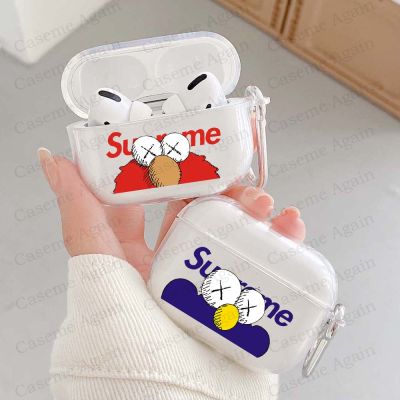 Soft Protector Cover Box for Apple Airpods 1 2 3 Pro 2 Sesame Street Brand Cookies ELMO Bracket Cartoon Transparent AirPods Case Headphones Accessorie