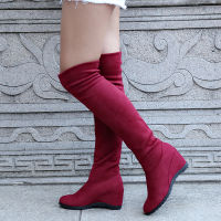 2021 Fashion Women Boots Spring Winter Over The Knee Heels Quality Suede Long Comfort Platform Botines Mujer Thigh High Boots