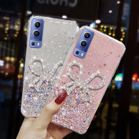 เคสสำหรับ Vivo Y52 Y72 5G เคสโทรศัพท์หรูหราแวววาวระยิบระยับระยิบระยับระยิบระยับลายท้องฟ้าประดับพลอยเทียมสวยรูปผีเสื้อผู้หญิงเคสซิลิโคนนิ่มป้องกันฝาหลัง