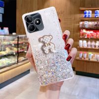 ขายดีเคสใส่โทรศัพท์ Realme C51 C53 NFC 2023แฟชั่นใหม่ท้องฟ้าเต็มไปด้วยดวงดาวกับหมีน่ารักเคสแบบนุ่มโปร่งใสกันกระแทก REALMEC53 NFC