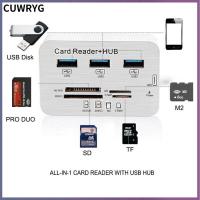 CUWRYG 1คอมพิวเตอร์ Pc การ์ดความจำ MS SD M2 TF Multi-In-1อะแดปเตอร์สำหรับตัวอ่าน USB ฮับ3.0 3พอร์ตอะลูมิเนียมตัวแปลง HDMI