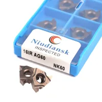 10pcs 16ER AG55 AG60 NK60 16IR AG60 AG55 NK60 ใบมีดเกลียวคาร์ไบด์ CNC เครื่องกลึง เครื่องมือ ใบมีดกลึงเซอร์เมตสําหรับเหล็ก