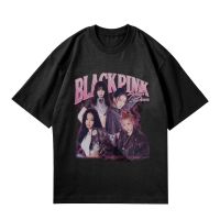 เสื้อยืดแขนสั้นลําลอง ผ้าฝ้าย พิมพ์ลาย KPOP BLACKPINK SHUT DOWN JISOO JENNIE ROSé Lisa แฟชั่นฤดูร้อน สไตล์ฮาราจูกุ สําหรับผู้ชาย และผู้หญิง มีบริการเก็บเงินปลายทาง