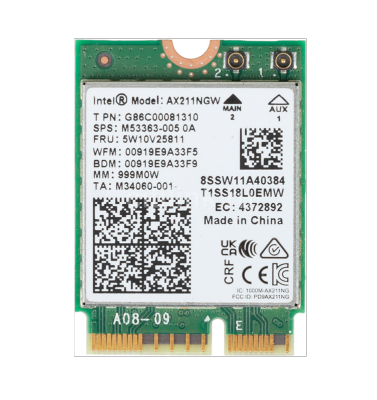 Intel AX211 AX211NGW WiFi 6E Dual Band 2.4G 5G 802.11AX MU-MIMO Bluetooth 5.2 Support CPU Intel Gen 12