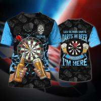 Dart Dart And Beer เสื้อยืดระเหิด Player เสื้อยืด Dart Player ที่ดีที่สุด เสื้อยืดพิมพ์ 3 มิติ ผู้ชายและผู้หญิงแขนสั้น Xs-5xl 2023 new popular