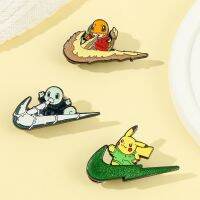 【LZ】✓◄  Emblema de metal de Pokemon Pet Elfo Pikachu Pequeno Dragão de Fogo Jenny Turtle Broche Decorativo