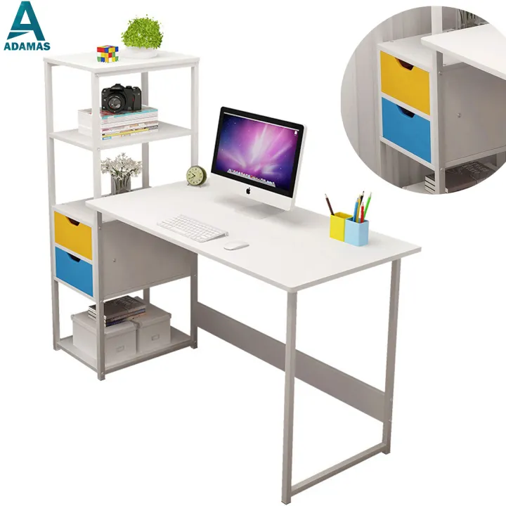 A156W Computer Desk Writing Study Table Office With Drawers Book Shelf ...