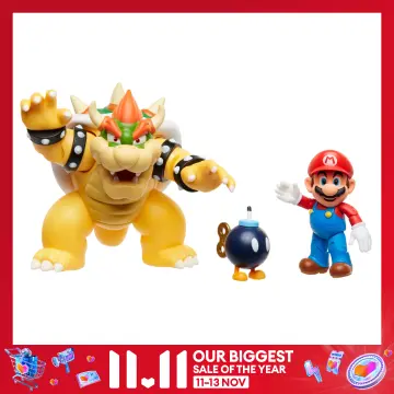 SUPER MARIO Nintendo Super Mario Deluxe Bowser Battle Playset with Lights  and Sounds, 2.5 Inch Bowser Action Figure Included