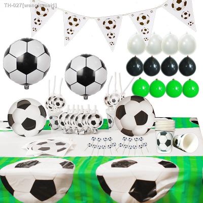 ✗₪ White Football Soccer Theme Tableware Set Cup Plate kids girl boy Favor Happy Birthday Party Supplies Baby Shower Decor