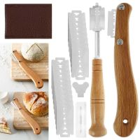 [ขายร้อน] Bread Lame ด้ามไม้ Bread Slashing Tool Dough Scoring Cutting 20 ชิ้นใบมีดเปลี่ยนได้สำหรับทำขนมปังอุปกรณ์ครัว