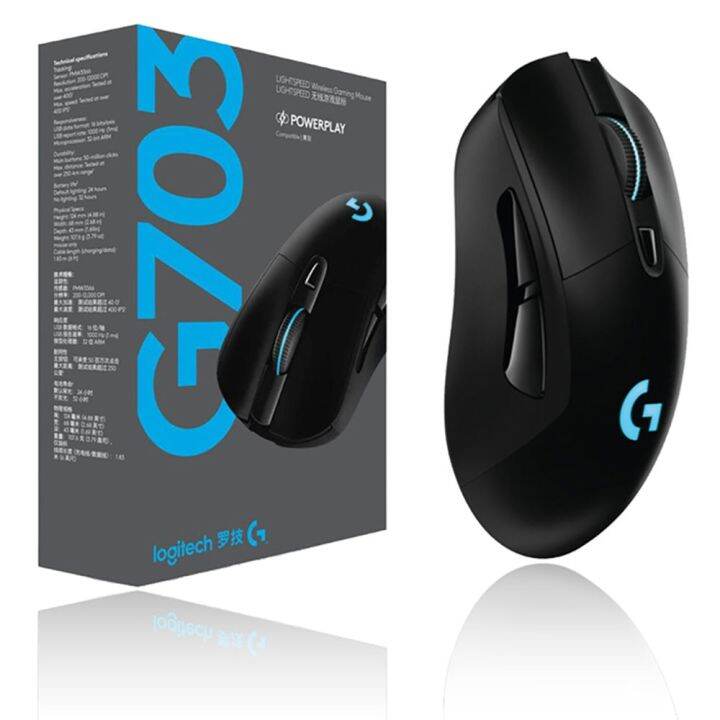 Logitech G703 HERO Sensor Gaming Mouse With 25600DPI Lightspeed Wireless Mice POWERPLAY