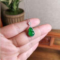 New S925 Sterling Silver Natural chalcedony high ice transparent variety Yang green gourd pendant elegant female Necklace temperament versatile HHUH HHUH