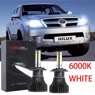 หลอดไฟหน้ารถยนต์ LED 6000K สีขาว แบบเปลี่ยน สําหรับ Toyot Hilux Vigo 2005-2012 2013 2014 2015-2021 (1 คู่)