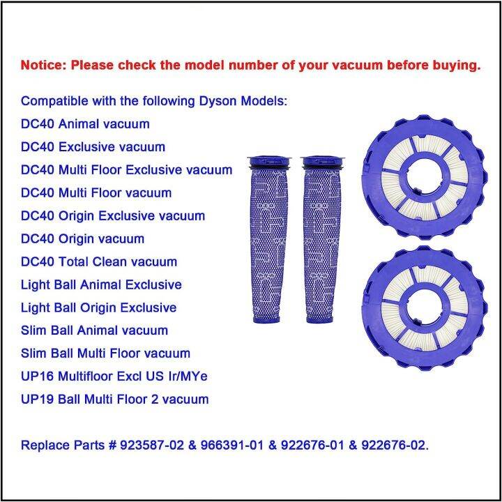 ชุดเปลี่ยนแผ่นกรอง-hepa-ที่เข้ากันได้กับ-dc40-dyson-อะไหล่เครื่องดูดฝุ่นอะไหล่ทดแทน923587-02-922676-01