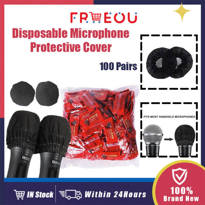 100Pairs/Bag Disposable Microphone Cover Nonwoven Mic Hygiene Covers