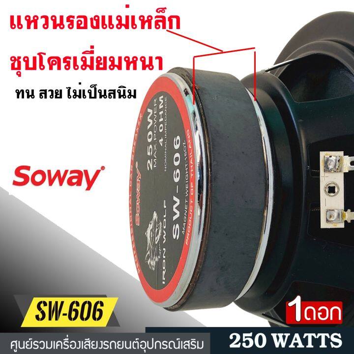 ลำโพงเสียงกลาง-6นิ้ว-soway-รุ่นsw-606-เฟสปลั๊ก-เสียงดี-ราคาถูก-กำลังขับ-250w-ใส่ได้ทั้งลำโพงบ้านและรถยนต์-ดอกลำโพงติดรถ-เครื่องเสียงติดรถ