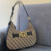 Gs foreign trade new European and American fashion hobo guessˉsplicing armpit bag big G jacquard moon bag one shoulder handbag