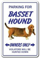 Basset Hound Parking Only-ป้ายโลหะย้อนยุคอลูมิเนียมวินเทจสำหรับตกแต่งผนังศิลปะ