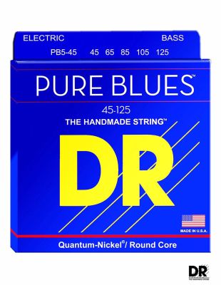 DR Strings PB5-45 สายกีตาร์เบส 5 สาย Pure Blues Quantum Nickel Bass Strings, Medium 45/125 ** Made in U.S.A.**