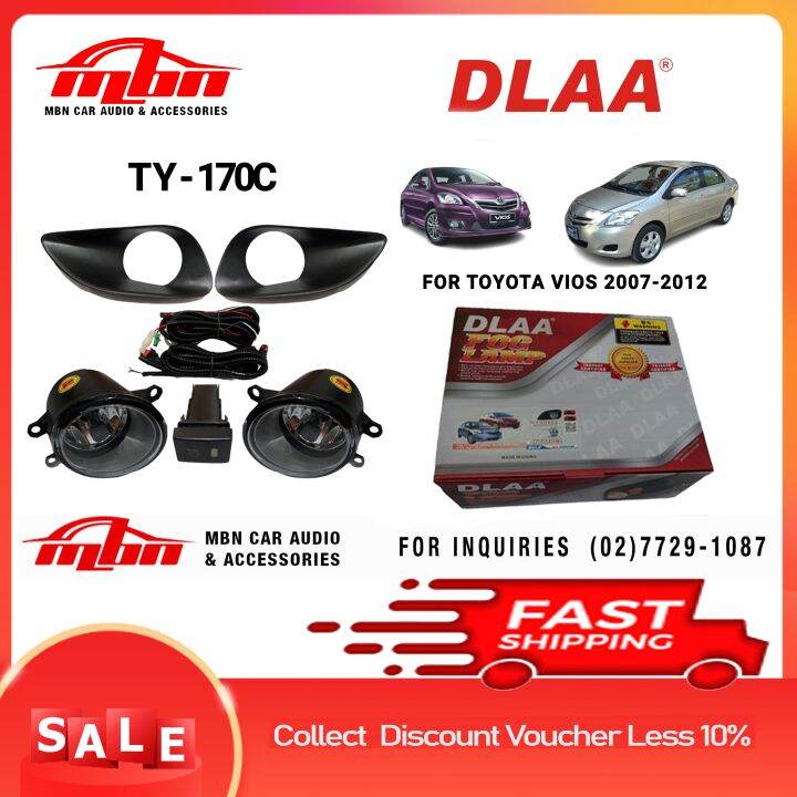 Dlaa Fog Lamp Fog Light Spot Light Assembly Toyota Yaris Vios Gen