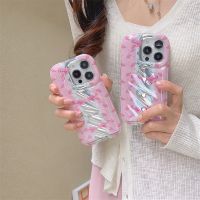 [COD] Temperament lace bow wrinkled 14pro/13promax mobile phone case suitable for 11/12pro soft